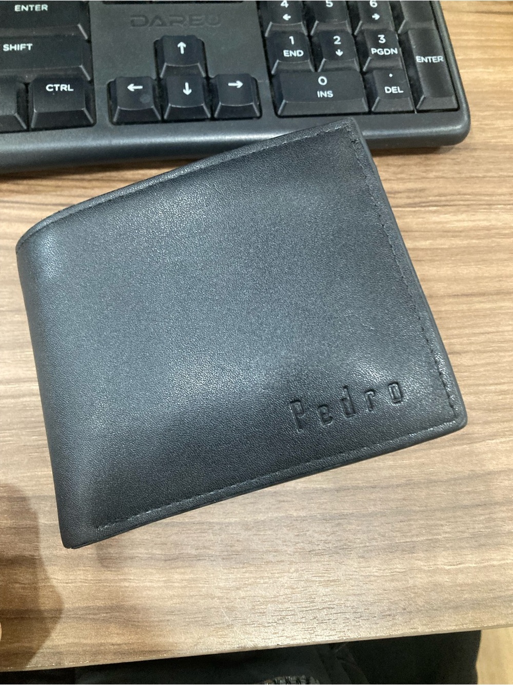 Men's Black Leather Bi-Fold Wallet